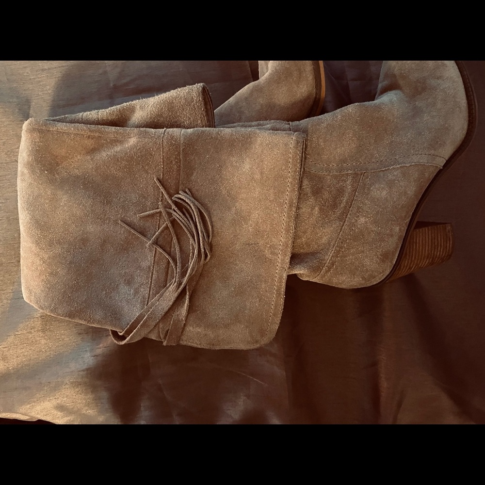 Dusty Desert Brown Suede OTK Boots 👢🏜